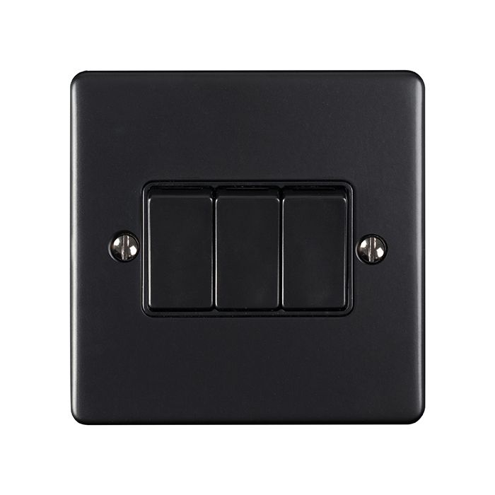 2 GANG 10AMP 2WAY SWITCH MATT BLACK ENHANCE RANGE BLACK TRIM