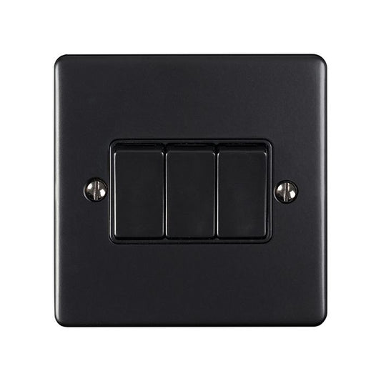 2 GANG 10AMP 2WAY SWITCH MATT BLACK ENHANCE RANGE BLACK TRIM