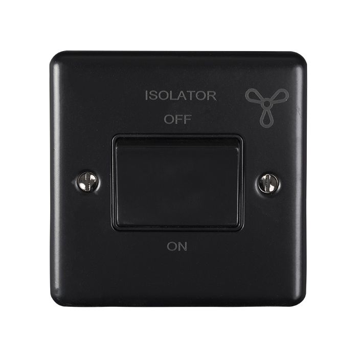 6AMP FAN ISOLATOR SWITCH MATT BLACK ENHANCE RANGE BLACK TRIM