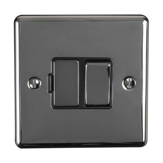 13Amp DP Switched Fuse Spur Black Nickel Enhance Range Black Trim