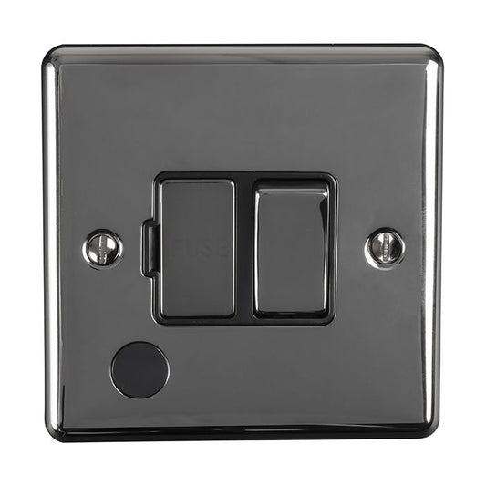 13Amp DP Switched Fuse Spur With Flex Outlet Black Nickel Enhance Range Black Trim