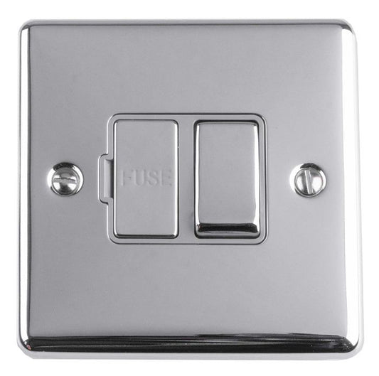 13AMP DP SWITCHED FUSE SPUR POLISHED CHROME ENHANCE RANGE GREY TRIM