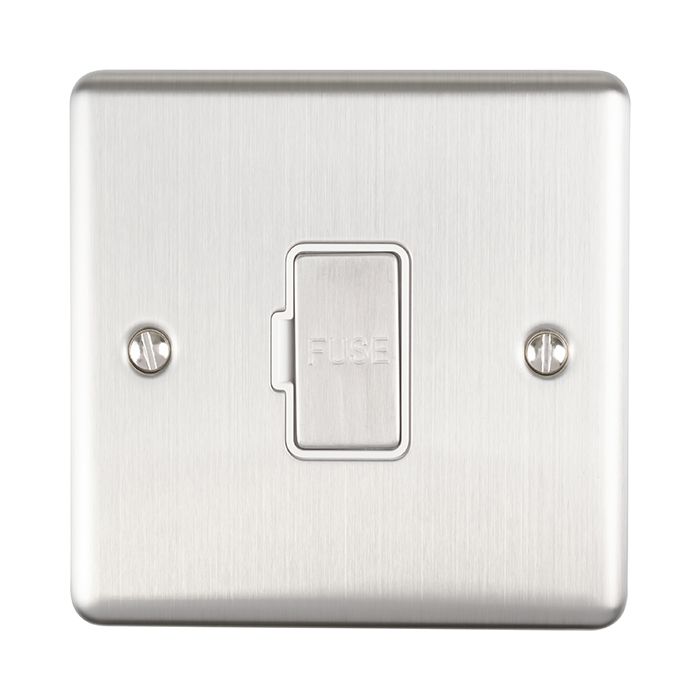 13Amp Unswitched Fuse Spur Satin Enhance Range White Trim