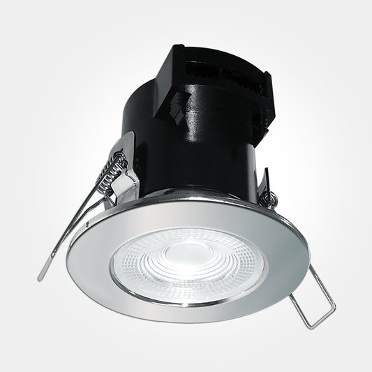 5W/4000K/515lm Dimmable Fire Rated LED Downlight - IP65(front) IP20(rear) - Polished Chrome