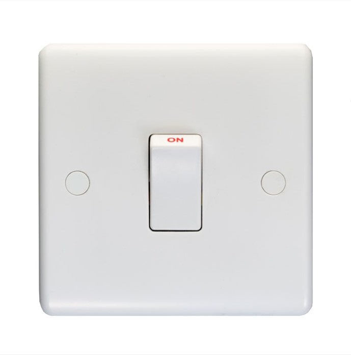 White Plastic 20A DP Switch - PL3240