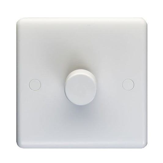 White Plastic 1 Gang 2 Way 400W LED Dimmer Switch - PL3504/12LED