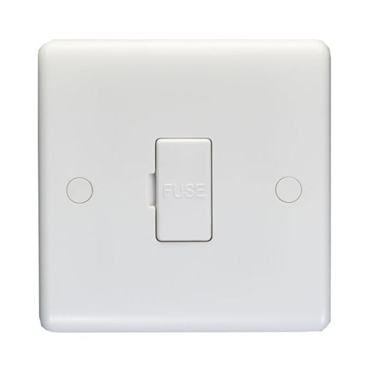 White Plastic 13A Un-Switched Fused Spur - PL4130