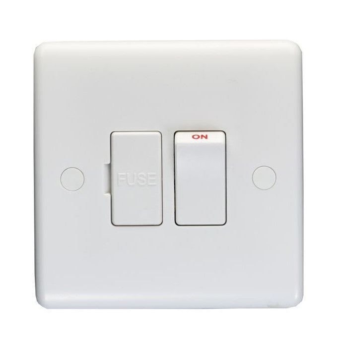 White Plastic 13A Switched Fused Spur - PL4190