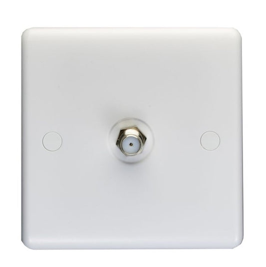 White Plastic Satellite TV Outlet (Non Isolated)  - PL4331