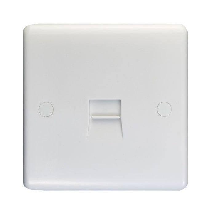 White Plastic 1 Gang Telephone Socket Master - PL4391