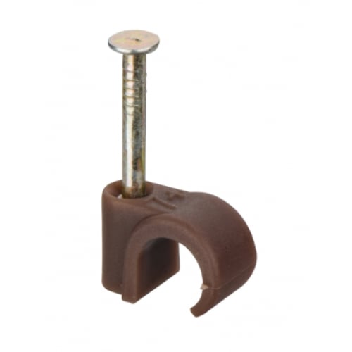 Co-Axial Cable Clips 7.0mm Brown (PK100) - CCCPOAX7BR100